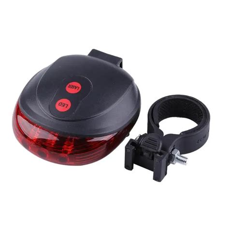 Bike Cycling Lights 5 LED 2 Lasers 3 Modes Bike Taillight Waterproof