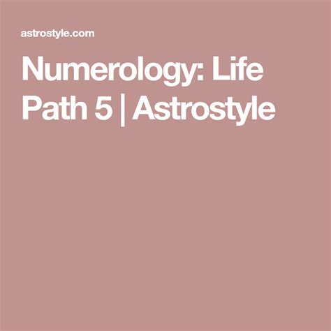 Numerology Life Path 5 By The Astrotwins And Felicia Bender Life