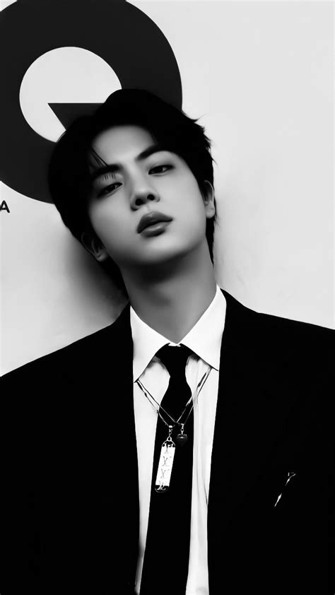 seok jin   jas hitam hitam bts