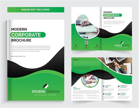 Corporate Bifold Brochure Template Design Vector Art At Vecteezy