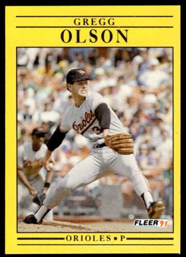 Fleer Baseball Card Gregg Olson Baltimore Orioles Ebay