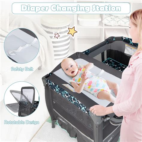 Infans 4 In 1 Pack And Play Portable Baby Crib With Flip Away Changin