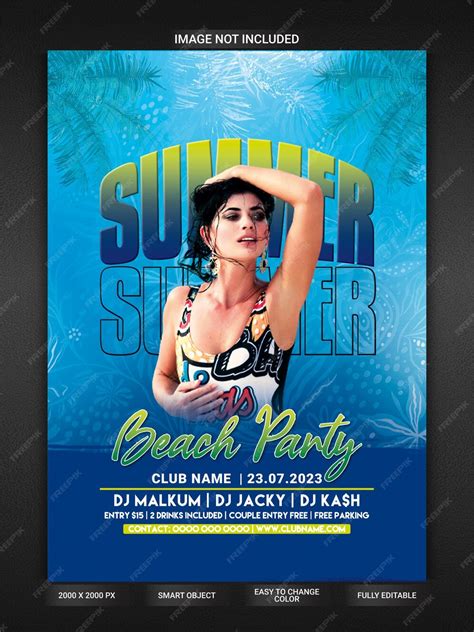 Premium Psd Summer Beach Party Flyer Template