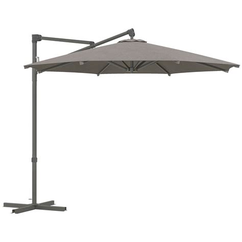 Outsunny 3 m Cantilever Banana Parasol with Cross Base 360Â Rotation