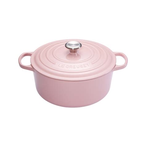 Cocotte Signature en fonte émaillée ronde 26 cm rose Chiffon Pink