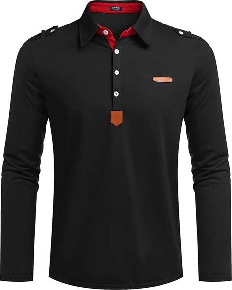 Coofandy Herren Poloshirt Langarm Regular Fit Basic Polo Business