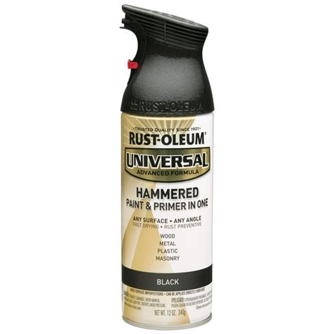 Black Rust Oleum Universal All Surface Interior Exterior Hammered Spray Paint 12 Oz Walmart