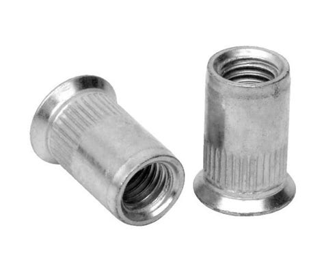 M Bralo Csk Flange Head Knurled Body Round Open End Rivet Nuts Zinc