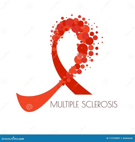 Multiple Sclerosis Dotted Ribbon Stock Vector Illustration Of Human