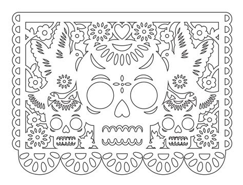 Papel Picado Calaveras Y Palomas Stanser