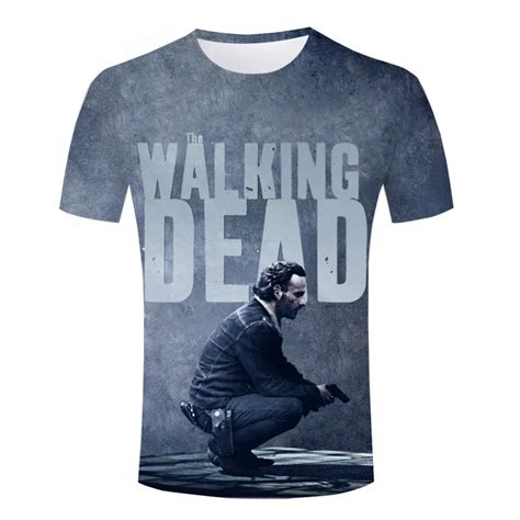 Hot Cheap Men T Shirt T Shirts 3d The Walking Dead Print Funny Top Tees Short Sleeve Summer