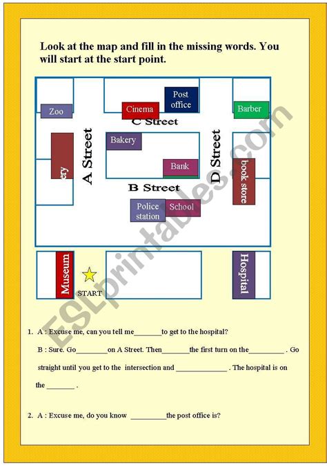 Giving Directions Interactive And Downloadable Worksheet You Can Do 9e3