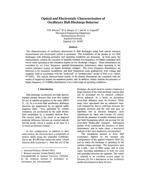 PDF Optical And Electrostatic Characterization Of Oscillatory Hall