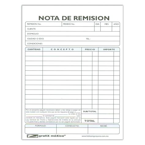 Nota De Remisión Ejemplos Formatos【 2024