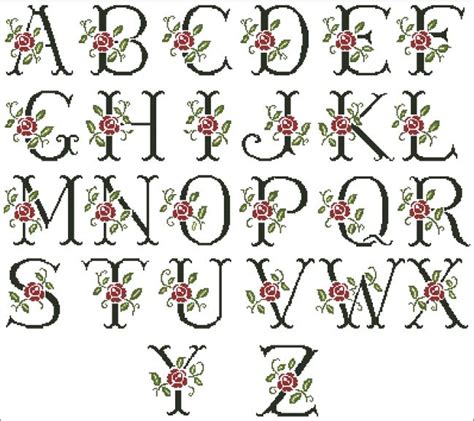 Alphabet Roses - PinoyStitch