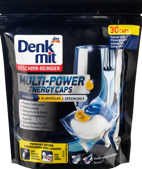 Denkmit Geschirr Reiniger Tabs Multi Power Energy Caps 30 St Dm At