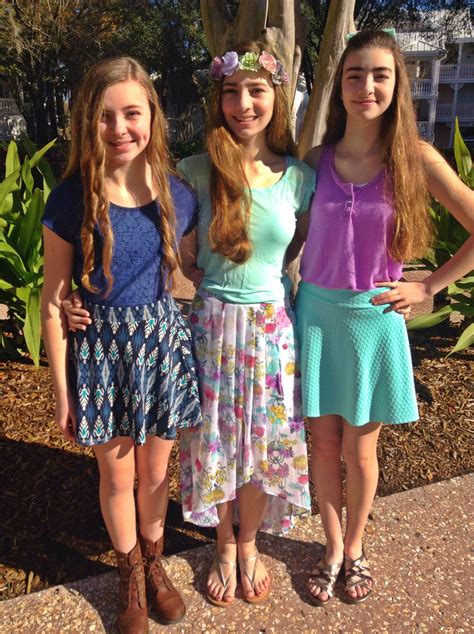 Disneybounding as (LtoR) Merida,Giselle and Ariel Preteen Fashion ...