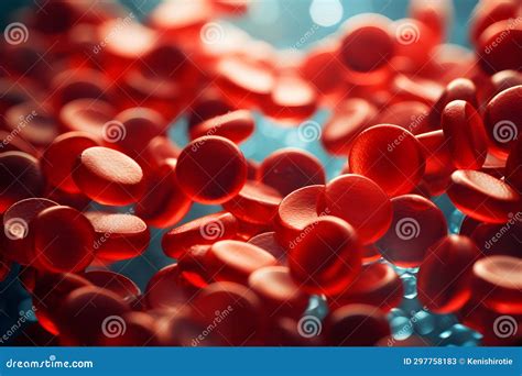 Close Up 3d Model Of Red Blood Cells Stock Illustration Illustration