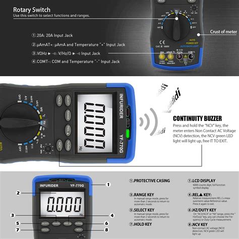 Buy Digital Multimeter INFURIDER YF 770G Auto Ranging Volt Ohm