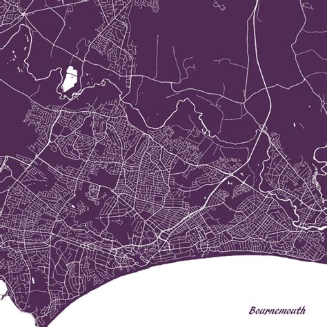 Bournemouth City Street Map Print Custom Wall Map – GalleryThane