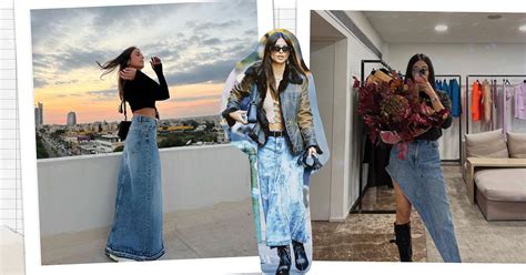 Η denim φούστα είναι hot trend κορίτσια της μόδας που την φόρεσαν Madame Figaro Cyprus