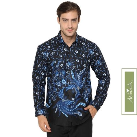 Jual Agrapana Kemeja Batik Slim Fit Pria Lengan Panjang Baju Batik