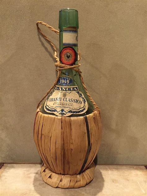 Vintage Gancia Greve Chianti Wine Bottle 1949 Produced in Italy-Straw ...