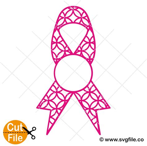 Cancer Ribbon Monogram Frame Svg Svgfile Co Cent Svg Files