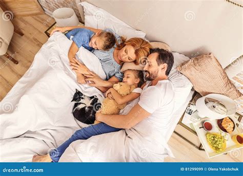 Children Sleeping with Their Parents Stock Image - Image of father ...