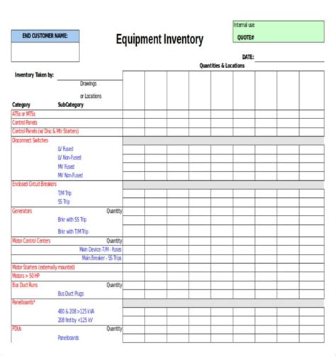 Equipment Inventory Templates 10 Free Word Pdf And Excel Formats