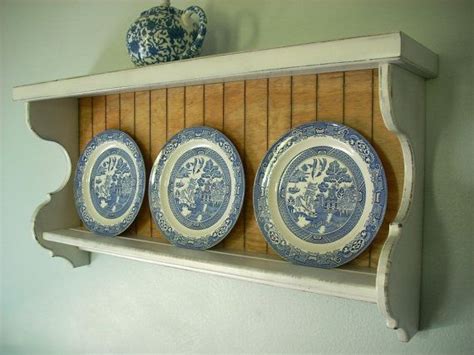 Plate Display Shelf Etsy Plate Display Display Shelves Stained Beadboard