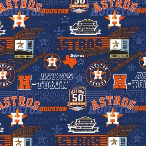 Cotton Fabric Sports Fabric MLB Baseball Houston Astros Stadium