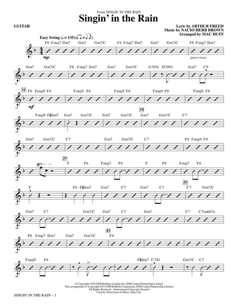 Singin In The Rain Guitar Sheet Music Direct