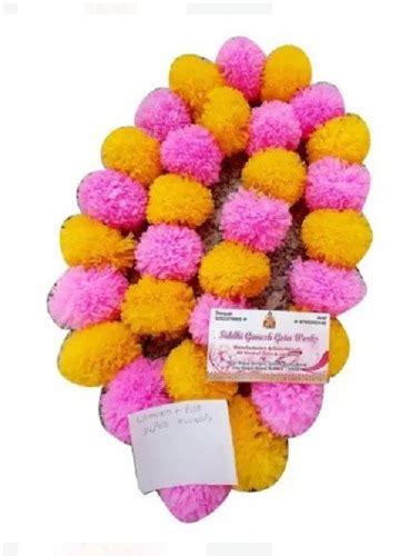 Yellow And Pink Multi Color 5 Feet Height Artificial Marigold Flower