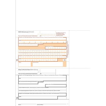 X Berweisungstr Ger Berweisungsformular Sepa Zahlschein A Unten