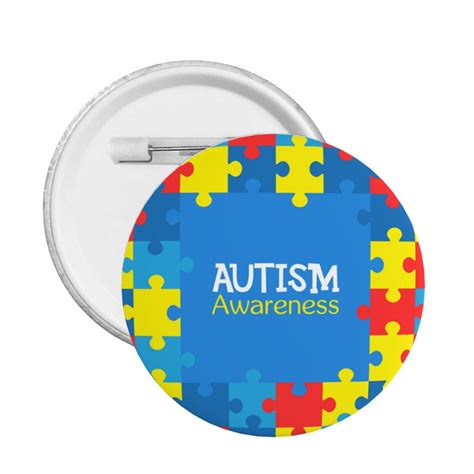 Autism Awareness Month Round Badges Button Pins Brooch Party Decoration