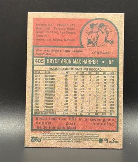 CARTA DA BASEBALL Bryce Harper 2024 Topps Heritage 405 Philadelphia