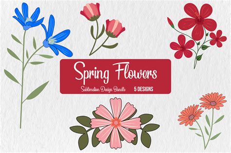 Spring Flowers PNG Sublimation Bundle Graphic By Selim Gdb Creative