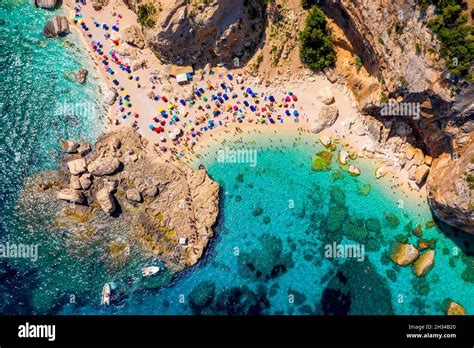 Cala Goloritze View From Above Cala Mariolu Famous Beach Italy