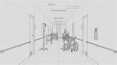 ArtStation - Hospital Corridor 3d Scene | Resources