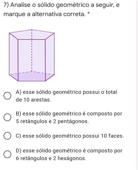 Solved Analise O S Lido Geom Trico A Seguir E Marque A Alternativa