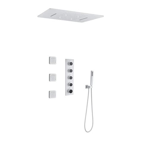 CASAINC 4 Spray Dual Shower Heads 20 In X 24 In Ceiling Mount Fixed