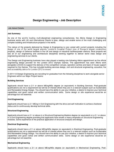 Design And Engineering Job Description Emp Pdf Engineering Academic Degree