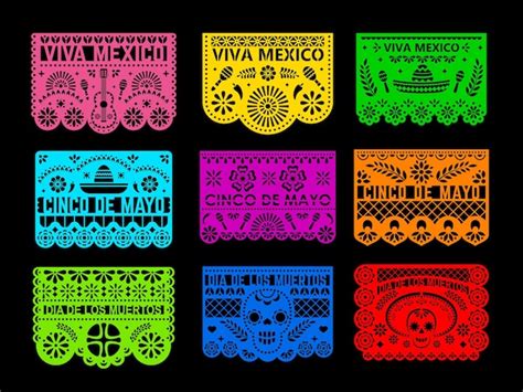 Premium Vector Mexican Papel Picado Paper Cut Holiday Flags