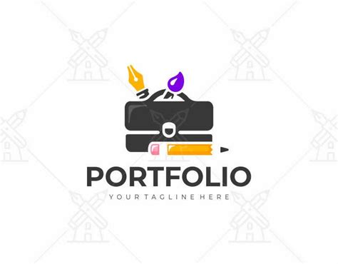 Digital artist portfolio logo design. Graphic designer workspace vector ...