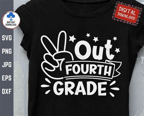 Peace Out Fourth Grade Svg Kids Graduation Shirt Svg Last Etsy