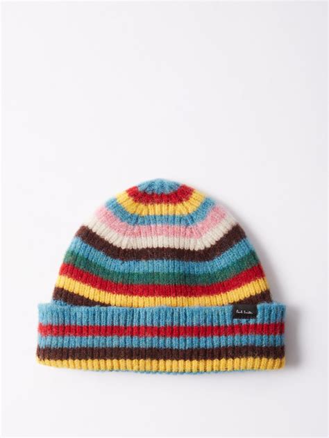 Paul Smith Signature Stripe Wool Beanie Hat For Men Lyst