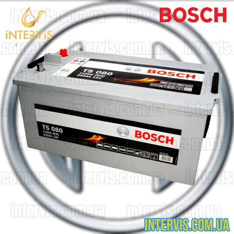 Аккумулятор 225Ah-12v BOSCH (Бош) 1150A T5080 (L+левый) 518x276x242 B00 ...
