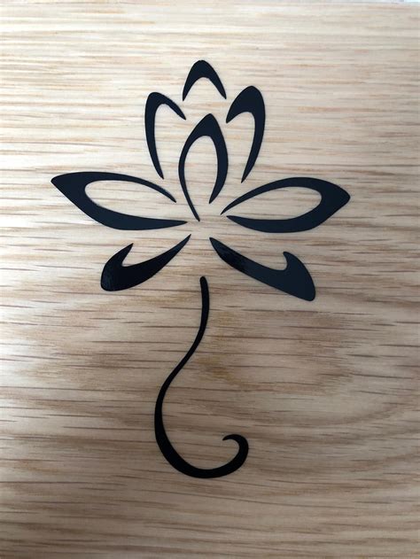 Lotus Flower Vinyl Decalsticker Etsy Cinderella Room Little Panda Growth Chart Acrylic