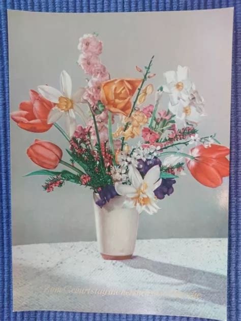 Alte Ansichtskarte Postkarte Ak Gl Ckwunschkarte Geburtstag Tulpen